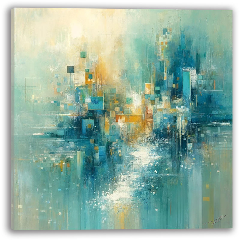 Art mural moderne sur toile abstraite moderne, H 12 po x l 12 po x P 1 po