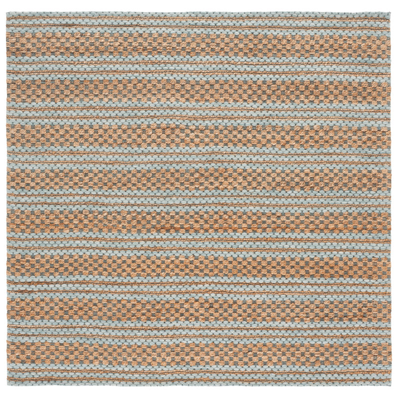 Martha Stewart 9528 Hand Tufted 40% Jute; 40% Wool; 20% Cotton Striped Rug, Square 6'