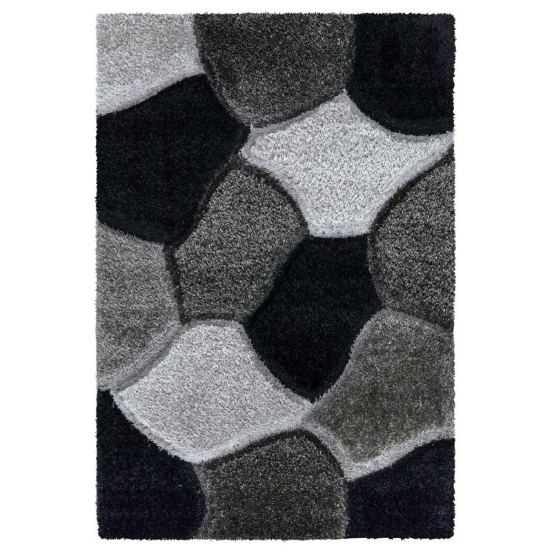 Holleman Geometric Shag Area Rug, Rectangle 60 x 110cm