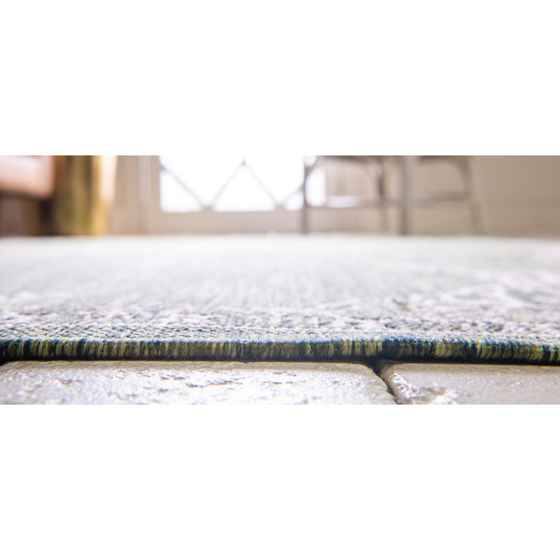 Tapis oriental vert / gris Crabill, Rectangle 8 pi x 11 pi 4 po