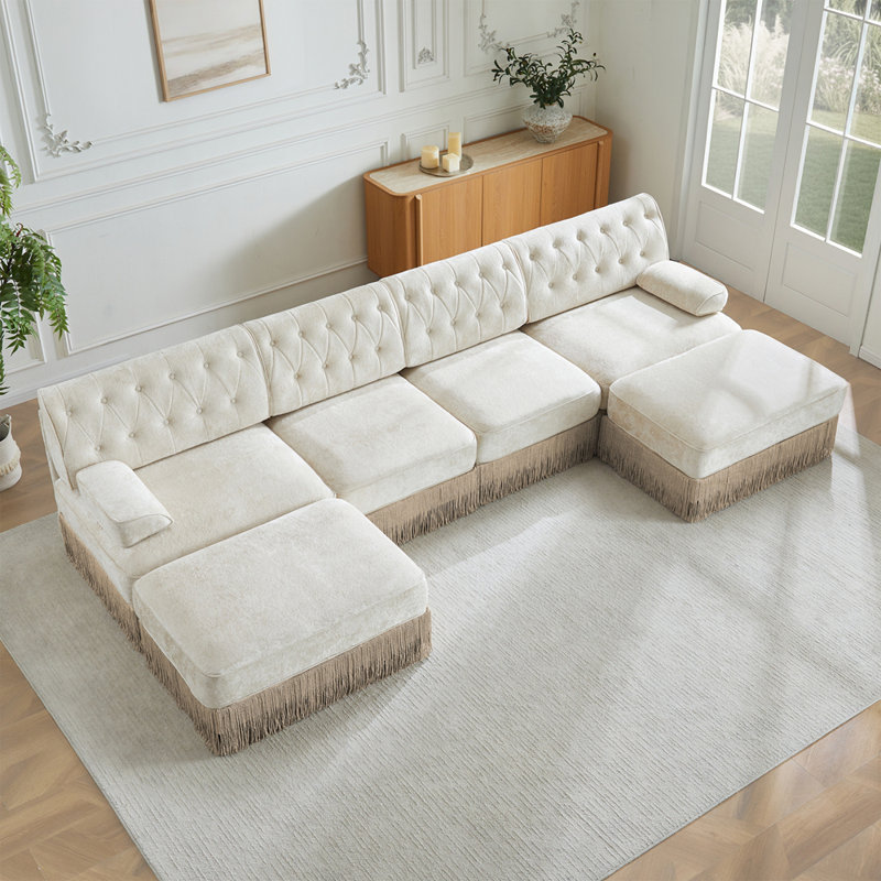 Canapé Chesterfield, Beige