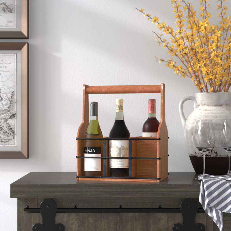 Kellison 6 Bottle Solid Wood Tabletop Wine Bottle Rack in