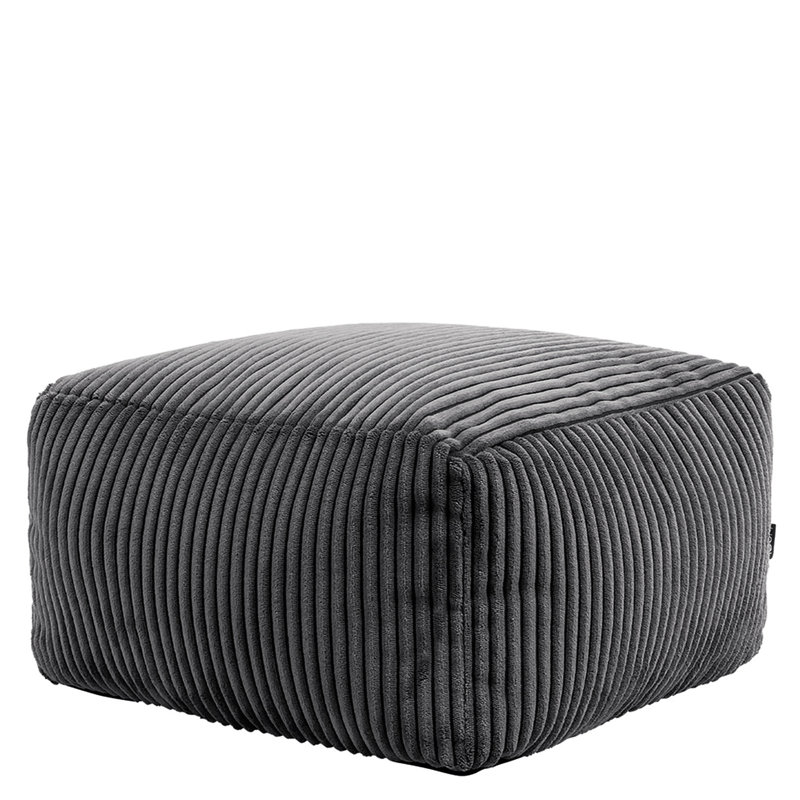 Soul 40Cm Square Pouffe Ottoman, Charcoal Grey