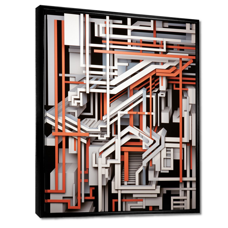 Inner Structures Inner Architecture - Art mural géométrique, salon, H 20 po x l 12 po x P 1 po
