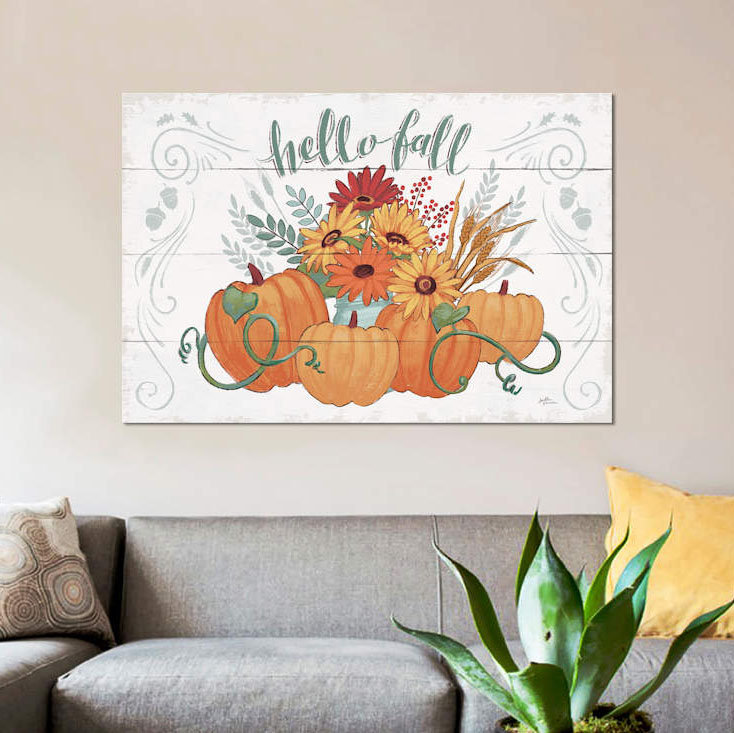 «Fall Fun I» par Janelle Penner - Estampe numérique sur toile tendue avec châssis, H 40 po x l 60 po x P 1,5 po, Toile tendue