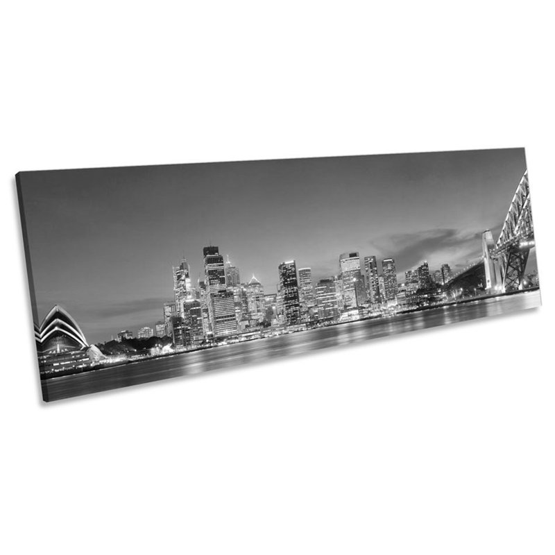 Sydney Harbour Blue Night - Wrapped Canvas Panoramic Print, 60.96cm H x 182.88cm W x 4cm D