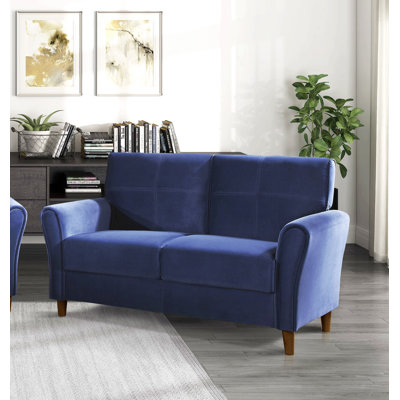 Coussin moelleux en velours bleu 1pc Comfort