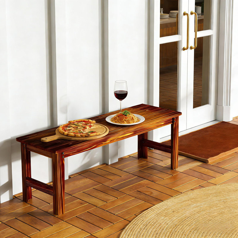Wood Outdoor Bench, Carbon