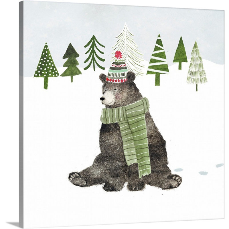 «Woodland Christmas IV» par Victoria Borges - reproduction d'art sur toile, Toile tendue, H 24 po x l 24 po x P 1,25 po