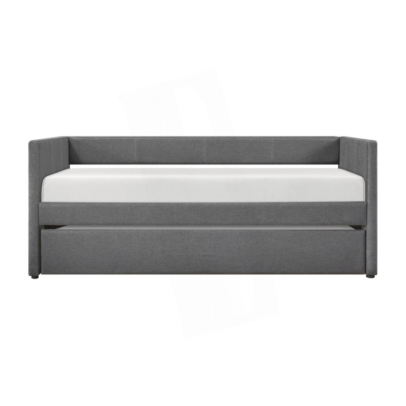 1Pc Daybed With Trundle, Twin Daybed, Modern Day Bed, Dark Gray