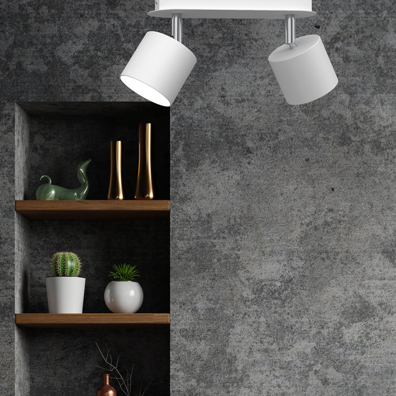 Semi Flush Mount, White, White