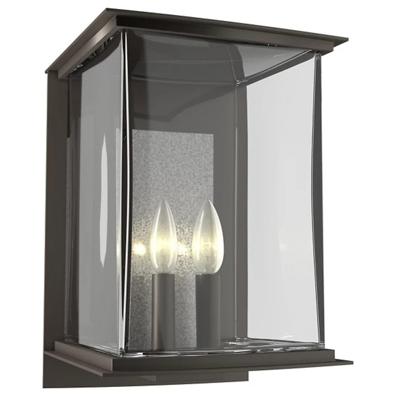 Lanterne murale d'extérieur 7 po Kingston, Acier bruni côtier, Platine rétro translucide, H 12,1 po x l 7 po x P 7,2 po