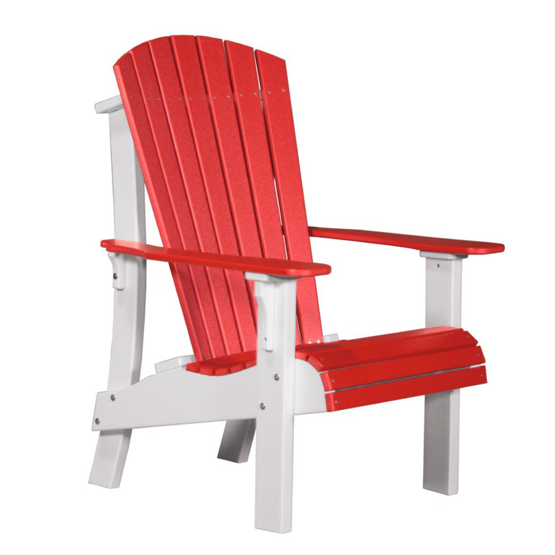 Chaise adirondack en plastique royal Zussen, Rouge / Blanc
