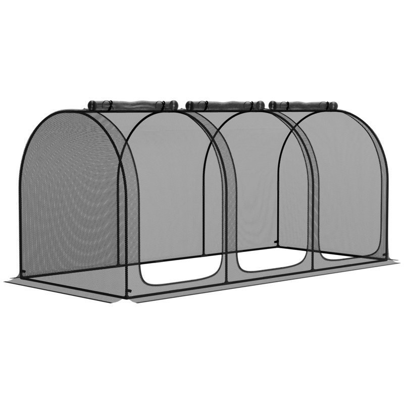 Black Mesh Plant Protection Tent with Zippered Doors