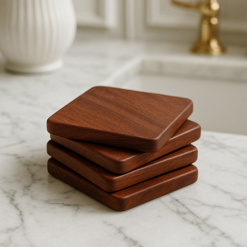 Solid Mahogany Coasters by Marine Mahogany