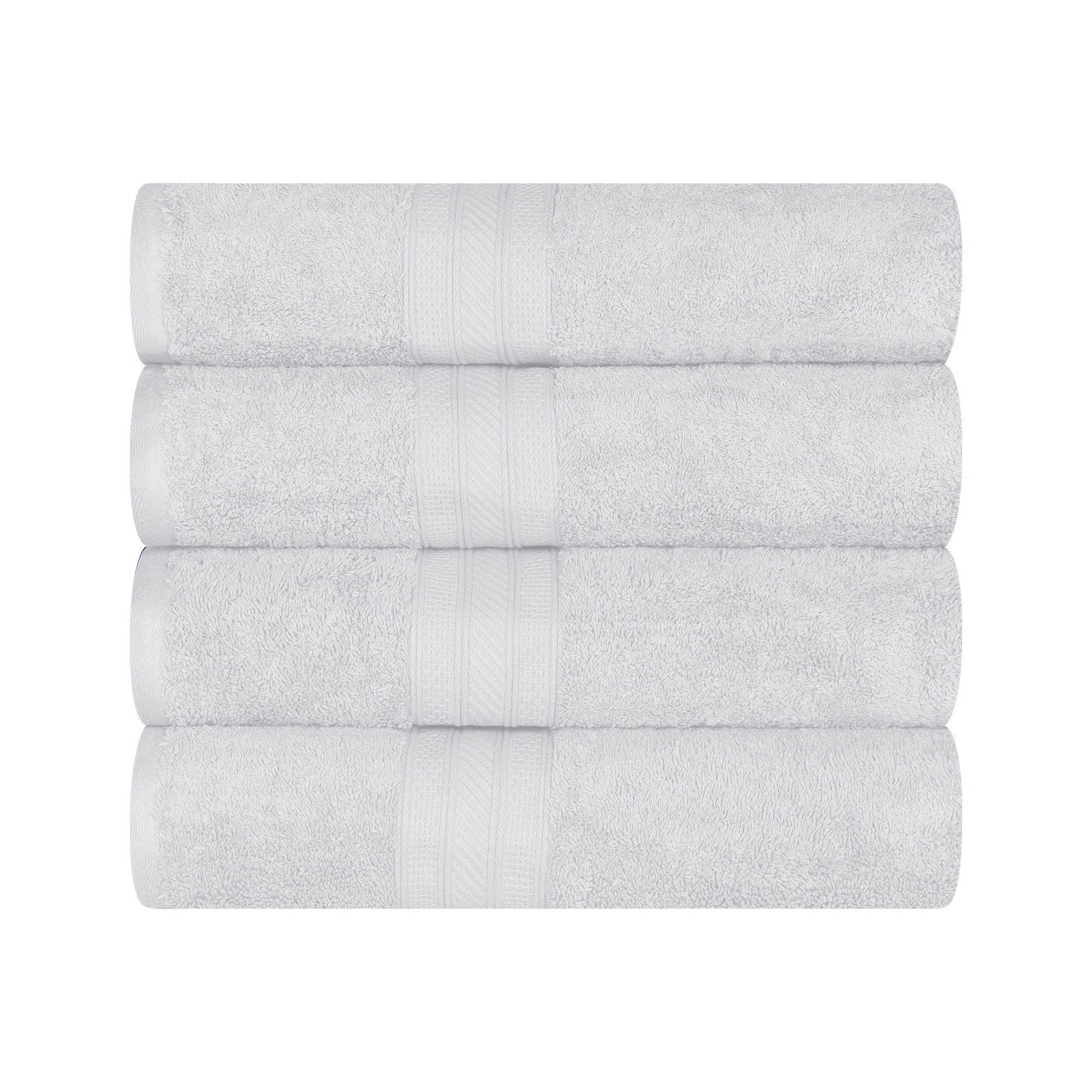 Glenlee Ultra Plush 4 Piece Cotton Bath Towel Set, White