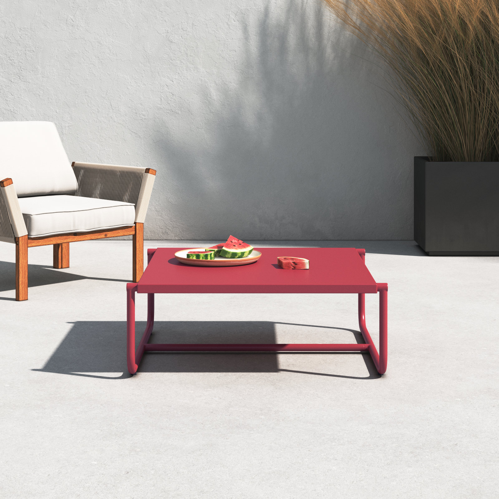 Sean 35" Patio Table, Red