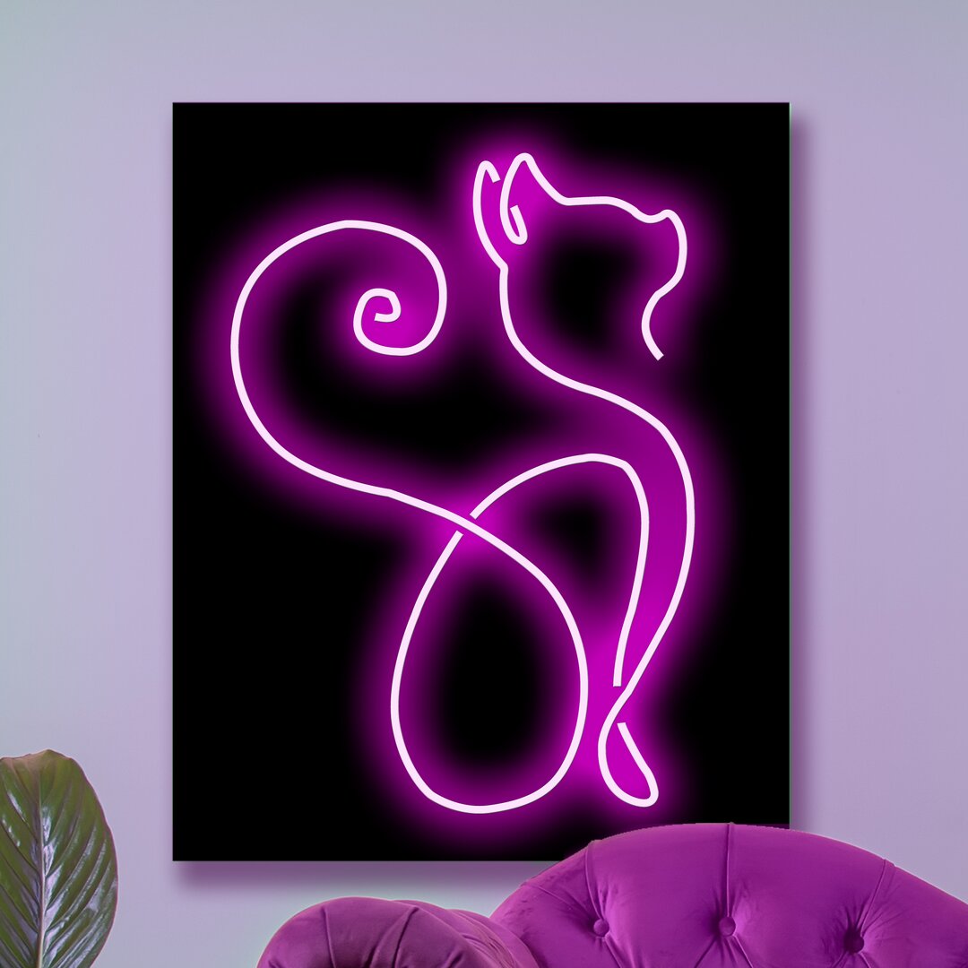 Neonschild Purple Cat