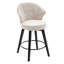 Tabouret de bar pivotant à hauteur de comptoir blanc de 25 po avec 2 pieds en bois massif, revêtement en chenille, pieds de nivellement pour la cuisine, le pub, les tabourets de décoration de salle à manger, blanc, avec îlot de cuisine, Home Graceful-1246106982