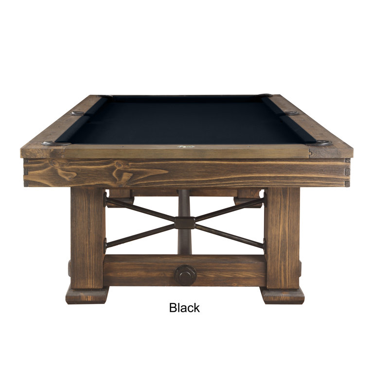Rio Grande Slate Pool Table with Professional Installation Included, Electric Blue, 8' 5", Weathered Bark