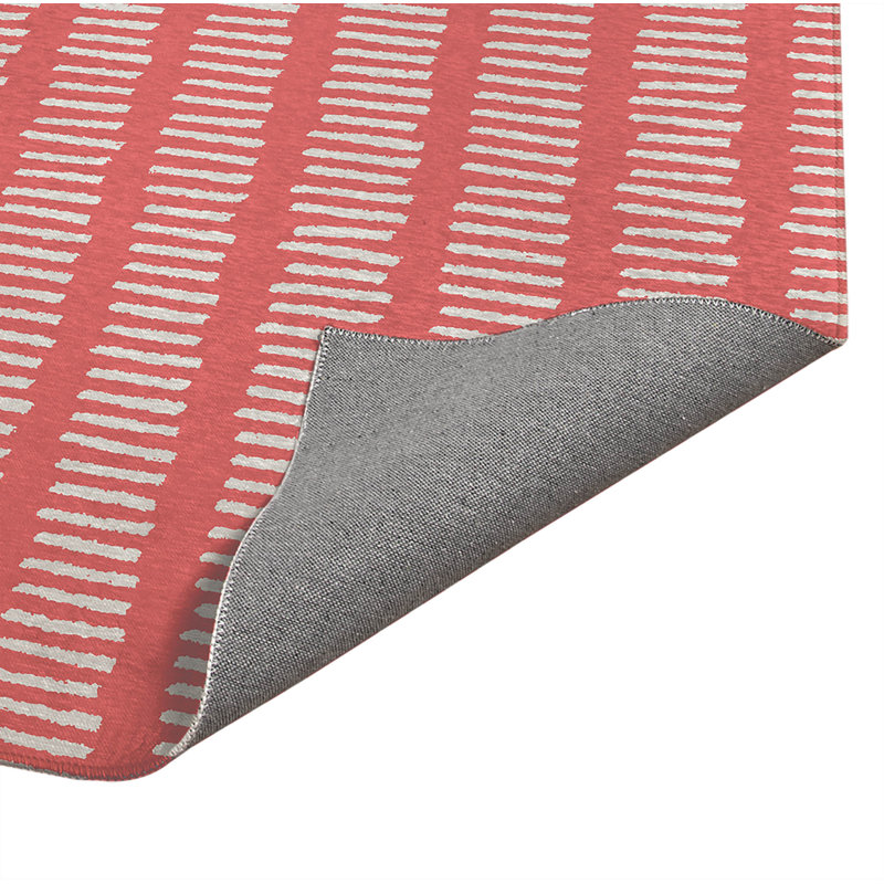 Tapis de cuisine à profil bas, Rectangle 3' x 5', Dusty Rose Striped