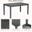 Ensemble de salle à manger de cuisine 6 pièces, table de salle à manger rectangulaire en bois avec 4 chaises rembourrées et un banc, ensemble de table de salle à manger