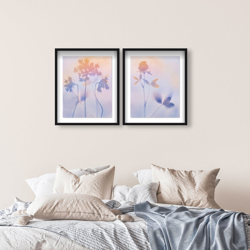 Lavender Shadows Set Shadowbox Floral & Botanical Print by Oliver Gal, Black Frame, 16 x 20, 25.5"H x 31.5"W, Black Shadowbox