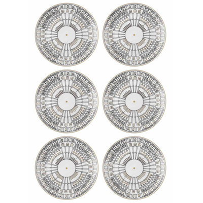 Ensemble de grandes assiettes élégantes (6 pièces), 100% porcelaine, 10,6 x 10,6 x 0,8 pouces | Va au lave-vaisselle, parfait pour les réceptions et l'utilisation quotidienne | Conception durable et élégante pour toutes les occasions