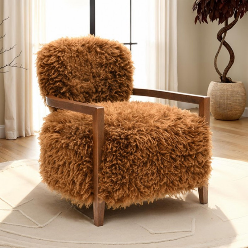 Fauteuil d'appoint Savitha, Brun chameau