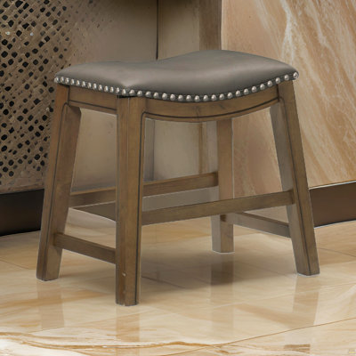 20 Inch Dining Stool, Faux Leather