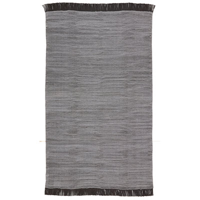 Tapis intérieur / extérieur gris / noir tissé à la main Feurstein