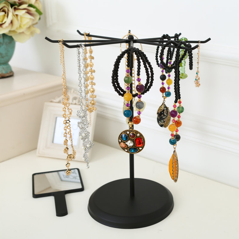 8-Hook Rotating Tabletop Jewellery Stand