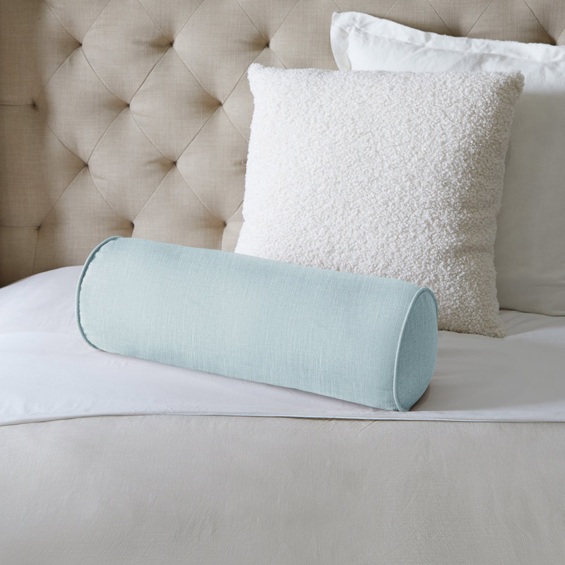  Housse et insert de coussin en polyester pour l'intérieur et l'extérieur, H 8 po x l 24 po, Bleu clair