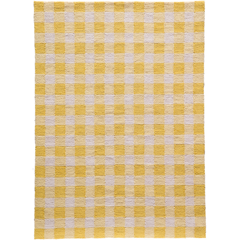 Kadijha Hand Hooked Wool Plaid Indoor Rug, Rectangle 2' x 3'