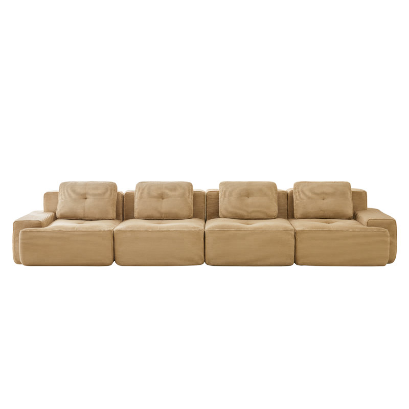 Canapé modulaire en velours côtelé de luxe - éponge 32D, résistant à l'abrasion et sans fatigue