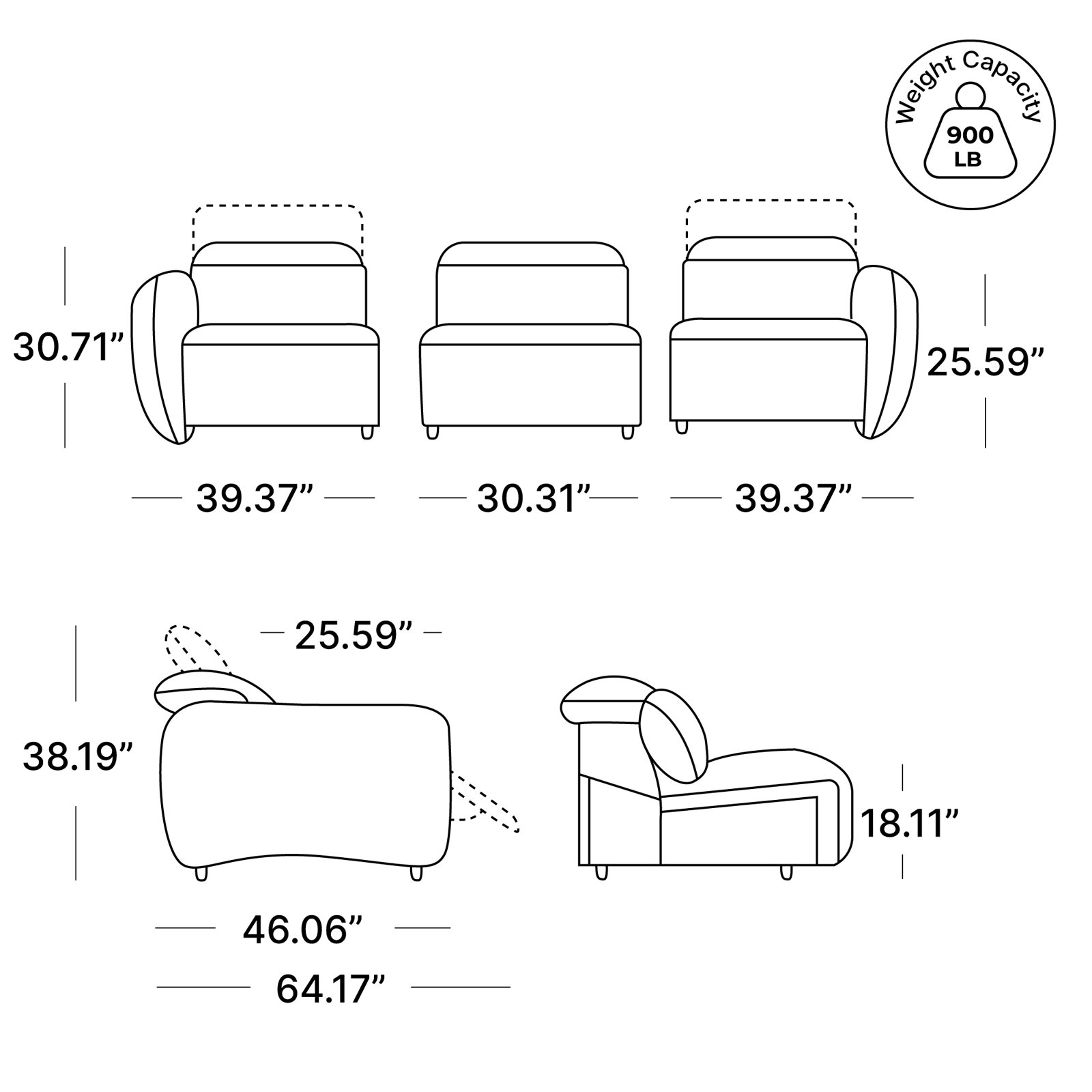Astro 5-Piece Genuine Leather Power Reclining Sectional