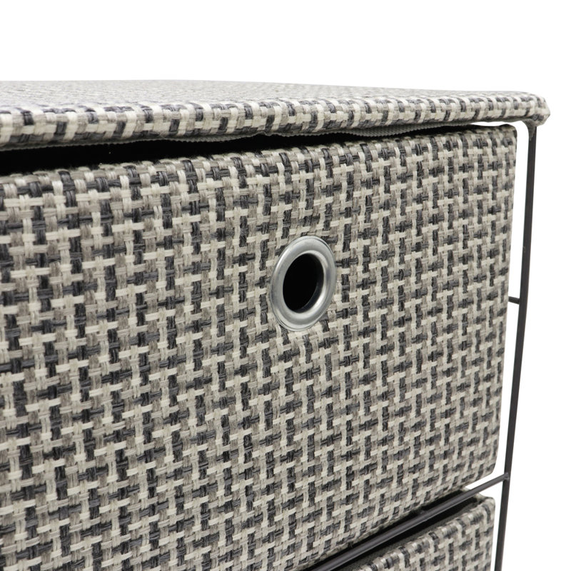 JVL Fabric Decorative Basket, Grey