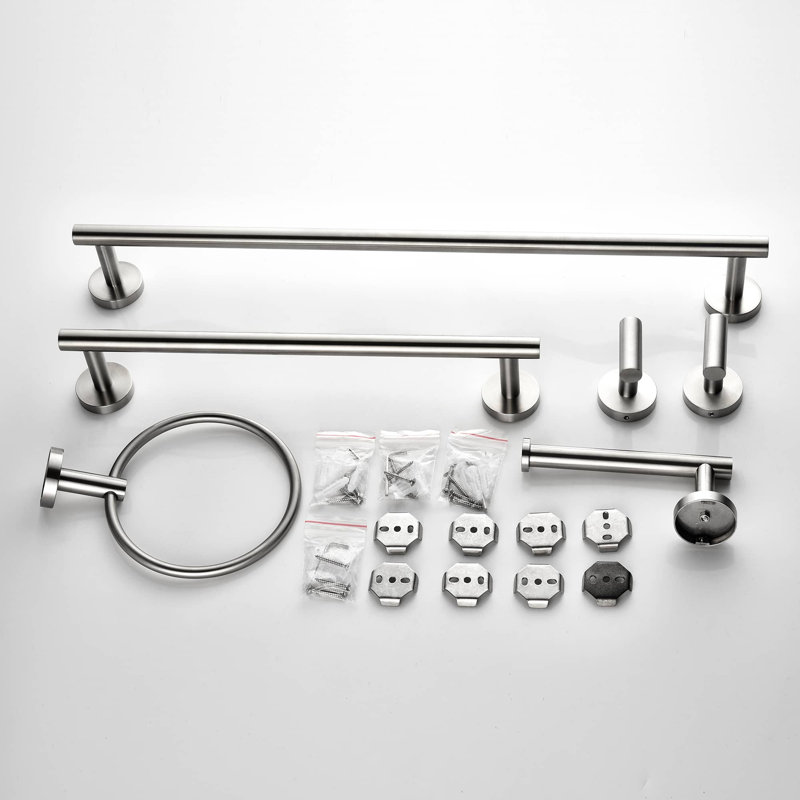 6 - Piece Bathroom Hardware Set, Brushed Nickel