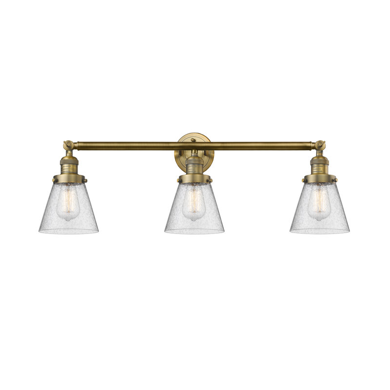 Éclairage pour meuble-lavabo 3 lumières Shauna Cone, DEL, Laiton brossé