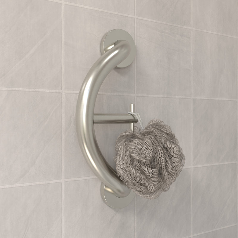 PLUS Porte-serviette et porte-peignoir 14,5 po PLUS (capacité de 500 lb), Acier inoxydable brossé