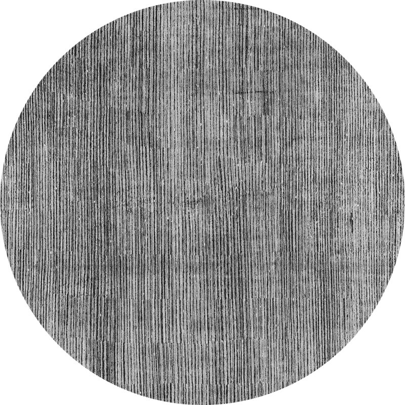 Tapis gris uni tissé à la machine Yannic, Rond 5 pi