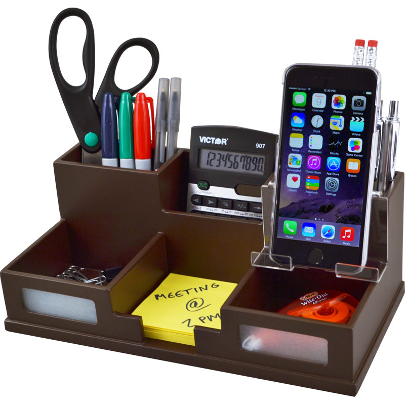 Organisateur de bureau Damiyan, Brun
