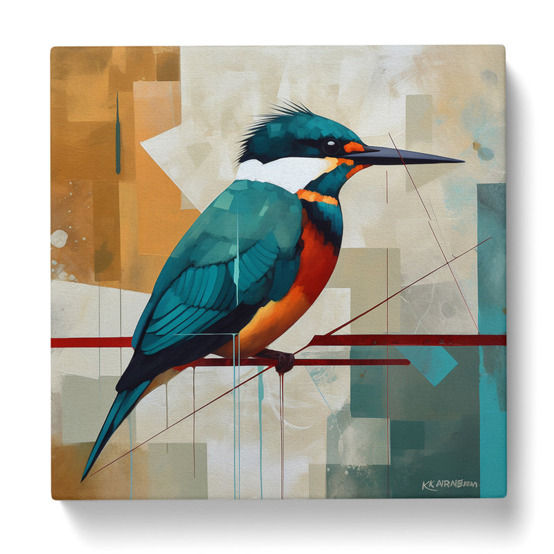 Kingfisher Suprematism No.2 - Wrapped Canvas, 35cm H x 35cm W x 3cm D
