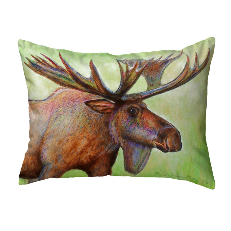 Moose Art Reversible Indoor/Outdoor Throw Pillow Set