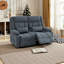 Causeuse inclinable manuelle avec porte-gobelets et poche latérale, revêtement en tissu de qualité supérieure-1284530382
