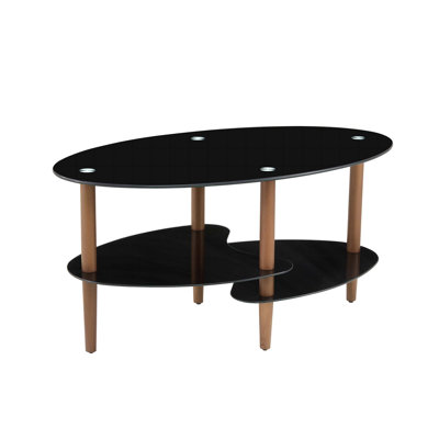 Xamiera 4 Legs Oval Coffee Table with Storage by Wrought Studio