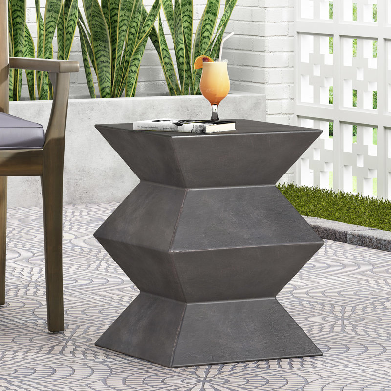 Console géométrique en béton léger - couleur cuivre, pour l'extérieur, l 15,36 po x P 15,36 po x H 20,26 po, et élégant buffet moderne, cuivre, chic