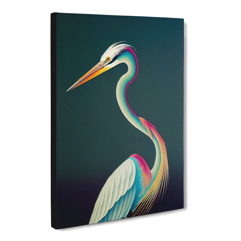 Heron Painting Hypreprism - Wrapped Canvas, 60cm H x 40cm W x 3cm D