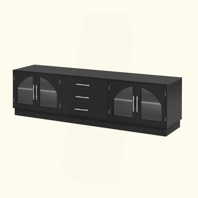 Meuble télé 68,9 po pour téléviseur de 68 po ou moins, meuble multimédia avec tablettes réglables pour le salon