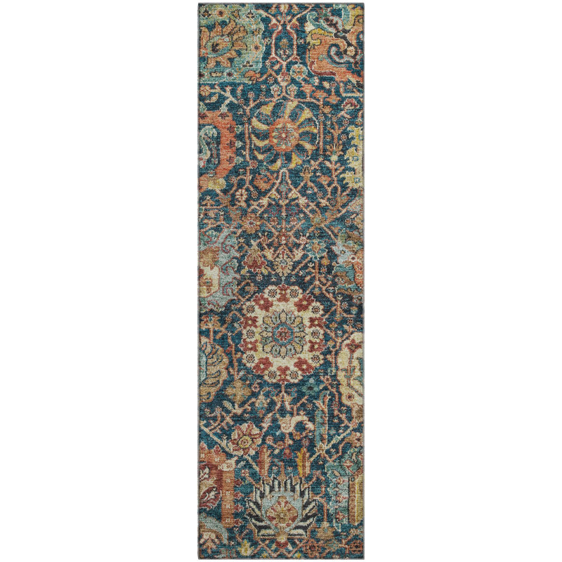 Premium Machine Washable Wayne AMF1101 Damask Rug, Runner 2'3" x 7'6"